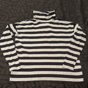 J. Crew Navy and Gray Striped Sweater